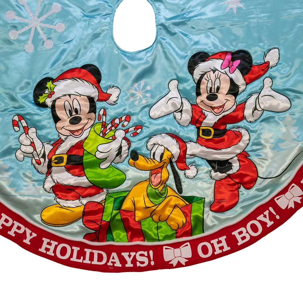 Kurt Adler 48-Inch Mickey and Minnie Print Satin Tree Skirt